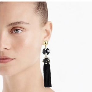 J Crew Black Beadded Crystals Tassels. Condition is "New with tags"